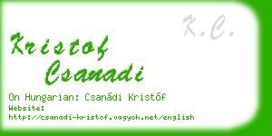 kristof csanadi business card